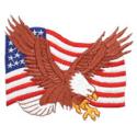 USA Flag with Eagle Die Cut Patch 