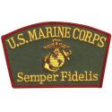 US Marine Semper Fidelis with EGA OD Burgundy and Gold Cap Emblem Patch