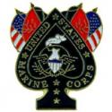 Marine Spade & Flags Pin