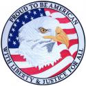 Proud To Be American with Eagle and USA Flag Large Patch