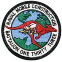 Naval Mobile Construction Battalion One Thirty Three Round Patch 