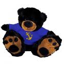 Navy Anchor Embroidered Big Paws Black Bear