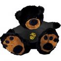Marine EGA Embroidered Black Shirt Big Paws Black Bear