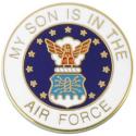 My Son is in the Air Force with Crest Round Lapel Pin 