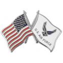 USA Flag US Air Force with Wing Crossed Flag Lapel Pin 