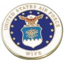 US Air Force Wife with Crest Lapel Pin 