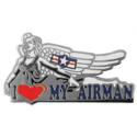 Air Force I Heart My Airman Nose Art Lapel Pin 