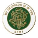 My Grandson is in the Army with Crest Lapel Pin 