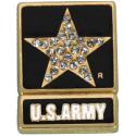 Army Star Logo with Gemstones Lapel Pin