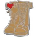 Army I Heart My Soldier Tan Boots Lapel Pin 