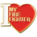 I Heart My Fire Fighter with Heart Lapel Pin 