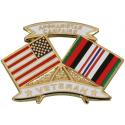 USA Afghanistan Campaign Veteran Crossed Flag Lapel Pin 