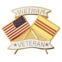USA Vietnam Crossed Flag Lapel Pin 