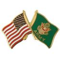 USA Army Crest Crossed Flag Lapel Pin 