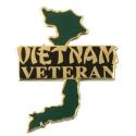Vietnam Veteran Green Map Lapel Pin 