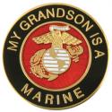 My Grandson is a Marine EGA Round Lapel Pin 