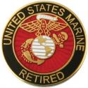 United States Marine Retired EGA Round Lapel Pin 