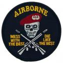 Army Airborne Mess w/best, Die Like the rest Patch