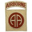 Army 82nd Airborne Division Patch Tan
