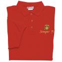Marine Eagle Globe and Anchor with Semper Fi Direct Embroidered Red Polo Shirt