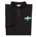 Korea Veteran Ribbon with Map Direct Embroidered Black Polo Shirt