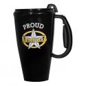 Proud Army Dad 16 oz Black Travel Mug with Black Lid