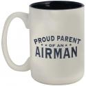 Proud Parent of an Airman with Air Force Symbol on 13 oz Boulder Mug