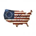 USA Flag Home - All Metal Sign