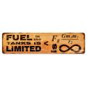 Fuel vs Gravity satin metal sign 20 inch by 5 inch.