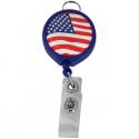 American Flag Retractable Badge Holder
