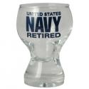 Retired United States Navy Imprint on Clear Pilsner Shot Glass