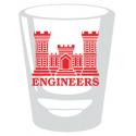 ARMY ENGINEER CASTLE RED 1.5OZ SHOT GLASS