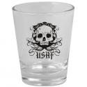 USAF with Skull Clear Shot Glass