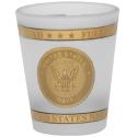 US Navy Crest 1.5 oz Gold Foiled and Frosted Shot Glass