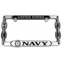 UNITED STATES NAVY 3D GRAPHIC METAL LICENSE PLATE FRAME