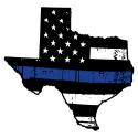 Large Law Enforcement LEO Texas FLAG with Blue Line all metal Sign.