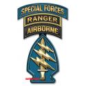 Special Forces SSI Triple Canopy  ABN RANGER  Patch - Metal Sign 5x7