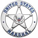 United States Marshal Cut Out Police Badge all Metal Sign 