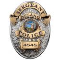 Delano, CA. Police Department (Sergeant) Badge all Metal Sign with your badge nu