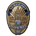 Pasadena Police Department (SERGEANT) Badge all Metal Sign with your badge  #
