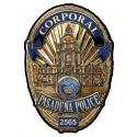 Pasadena Police Department (Corporal) Badge all Metal Sign with your badge numbe