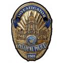 Pasadena Police Department (Investigator)  Badge all Metal Sign with your badge 