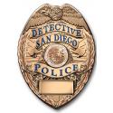 San Diego (Detective) Police Department Badge All Metal Sign  (With Badge Number