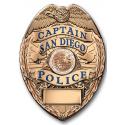 San Diego (Captain) Department Badge All Metal Sign  (With Badge Number)