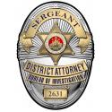 Los Angeles County District Attorney Investigator (Sergeant) Metal Sign Badge w