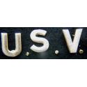 Spanish American War USV Letters Brass sew on brass 