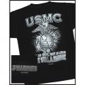 USMC Not As Mean, Not As Lean Silk Screen Black Tee Shirt