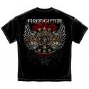 ELITE BREED FIREFIGHTER PRIDE DUTY HONOR BLACK SILVER FOIL T-SHIRT