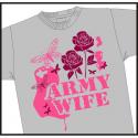 Army Wife with Butterflies & Roses Imprinted Shirt
