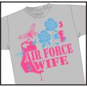 Air Force Wife with Butterflies & Roses Imprinted Shirt